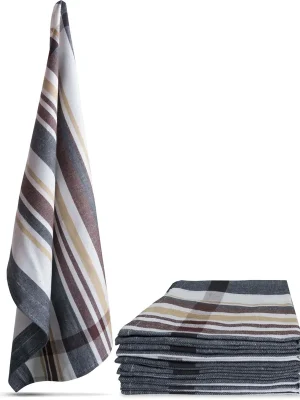 10 Geschirrtücher „Toffee Stripe“ Grau Garantierte Lieferung