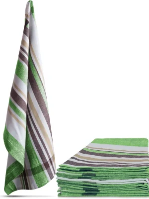 10 Geschirrtücher „Toffee Stripe“ Grün Nur Heute